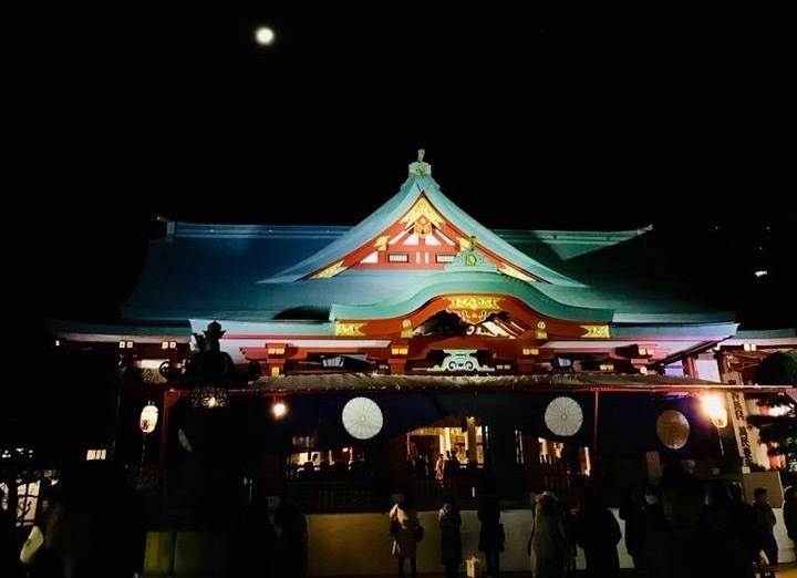 日枝神社　初詣　混雑